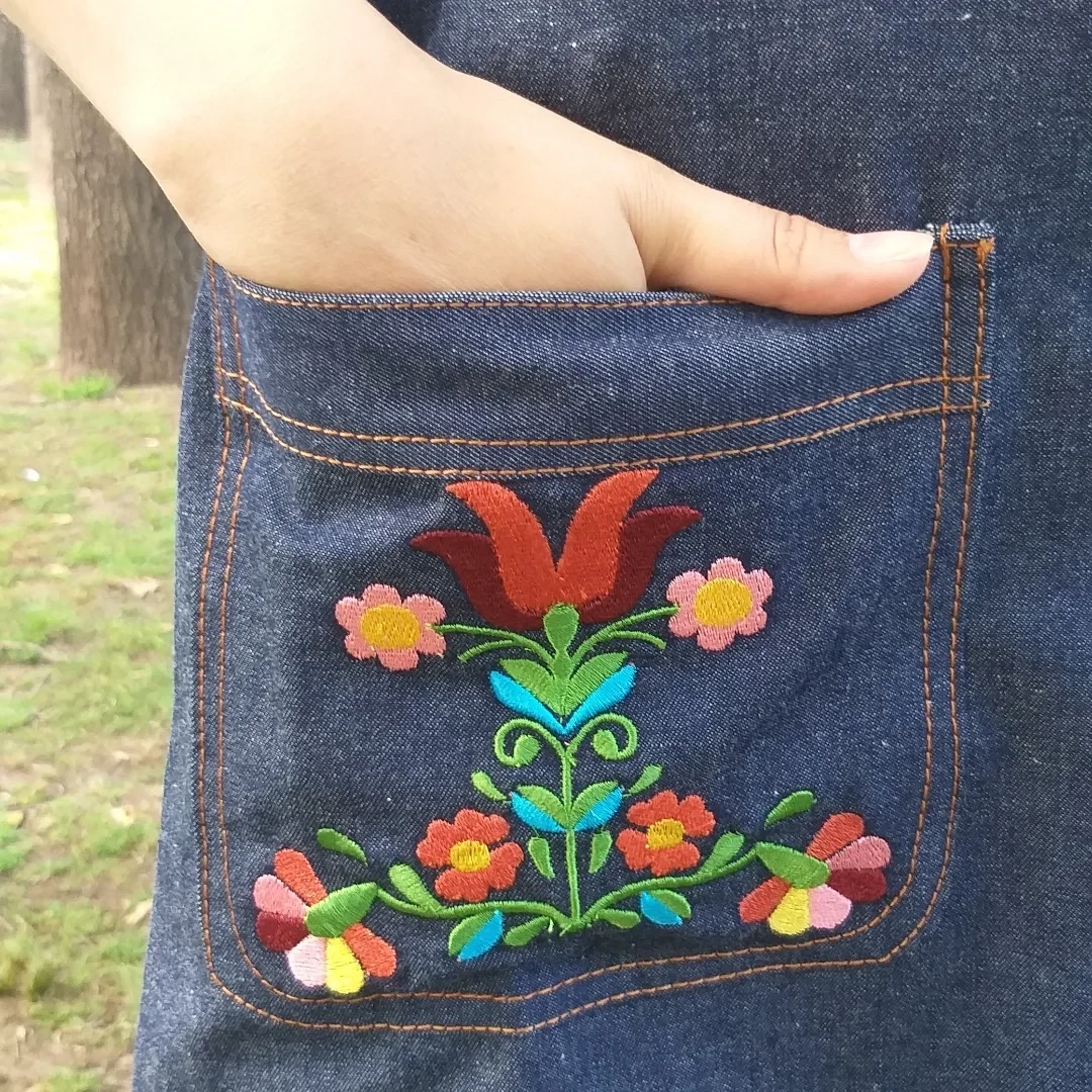Jumper de Jeans con bordado mexicano DISEÑO 1