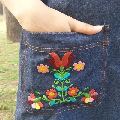 Jumper de Jeans con bordado mexicano DISEÑO 1