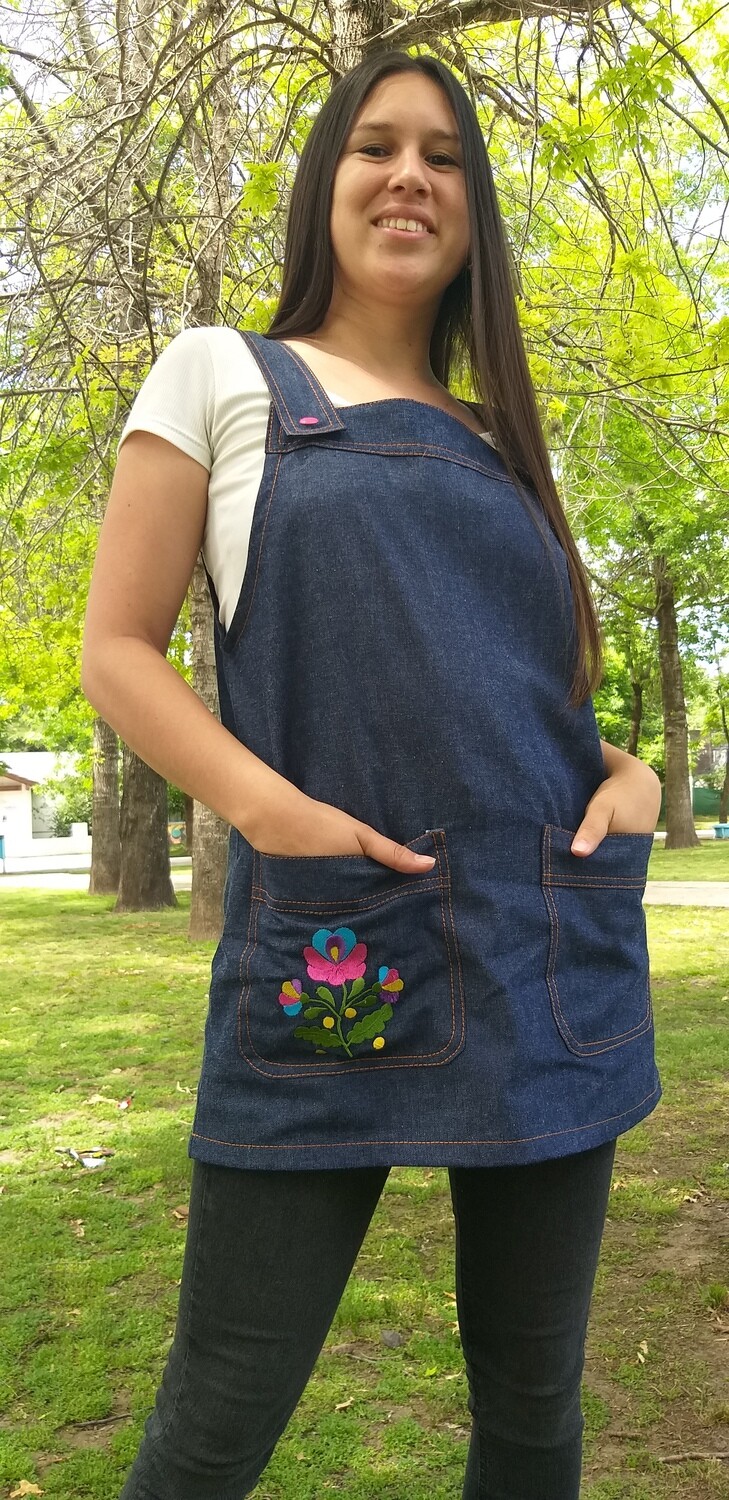 jumper de jeans con bordado mexicano DISEÑO 4