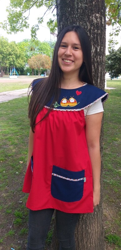 Baby ROJO con Azul con pajaritos enamorados.
