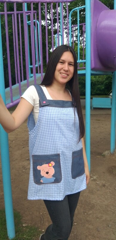 JUMPER CUADRILLÉ CELESTE CON OSA