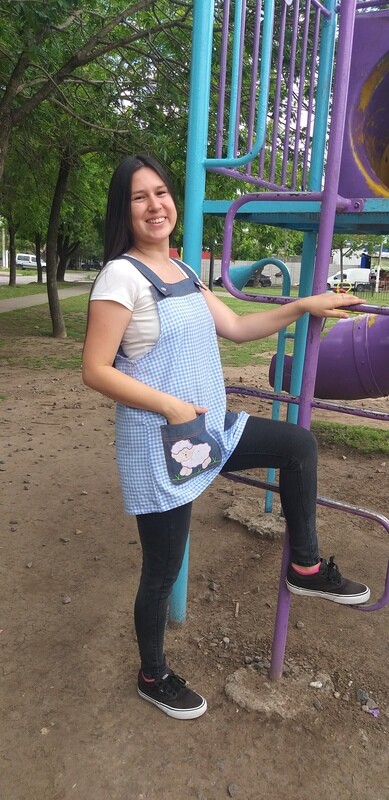 JUMPER CUADRILLE CELESTE CON OVEJA