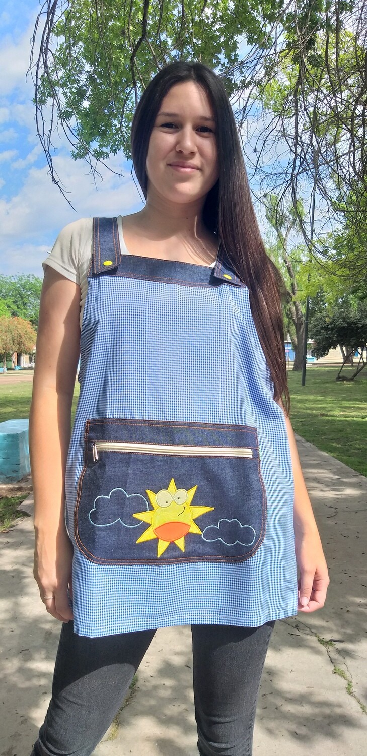 JUMPER CUADRILLÉ ( grande o pequeño)  CON SOL ( con cierre)
