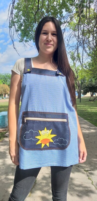 JUMPER CUADRILLÉ ( grande o pequeño)  CON SOL ( con cierre)