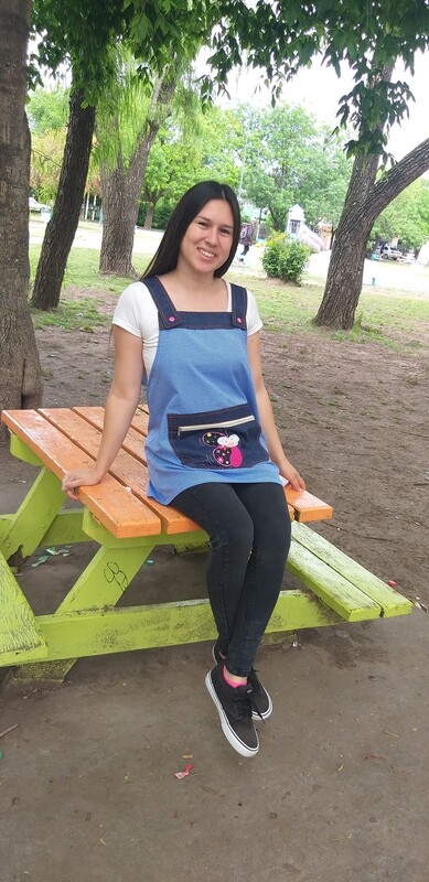 JUMPER CUADRILLÉ AZUL  ( grande o pequeño) CON MARIPOSA