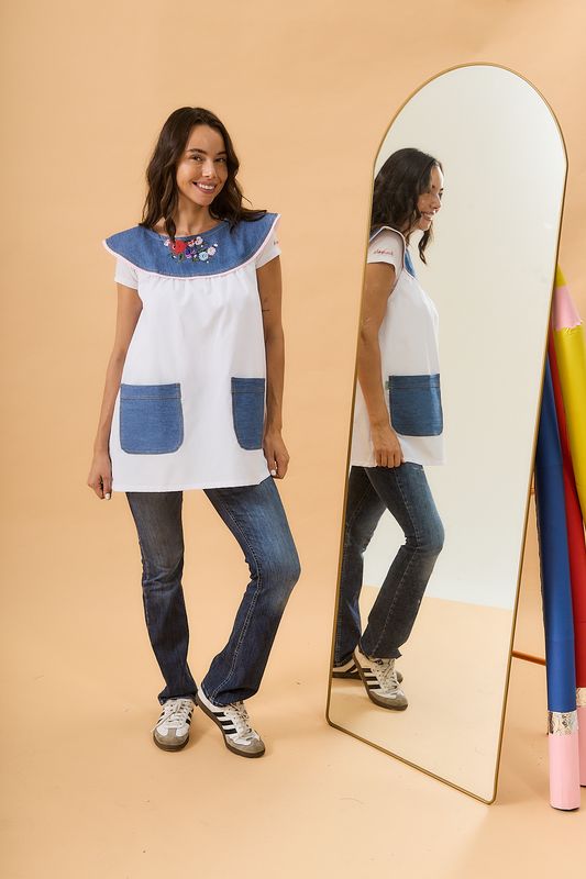 BABY BLANCO CON FLORES MEXICANAS