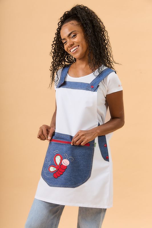 JUMPER BLANCO con cierre, CON MARIPOSA