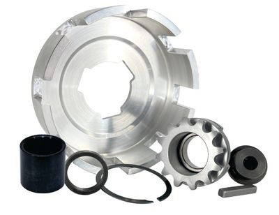 INBOARD 12T-#35, REV3 Pattern Sprocket &amp; Drum Assembly, Two-Disc Bully clutches, Part No. 5066