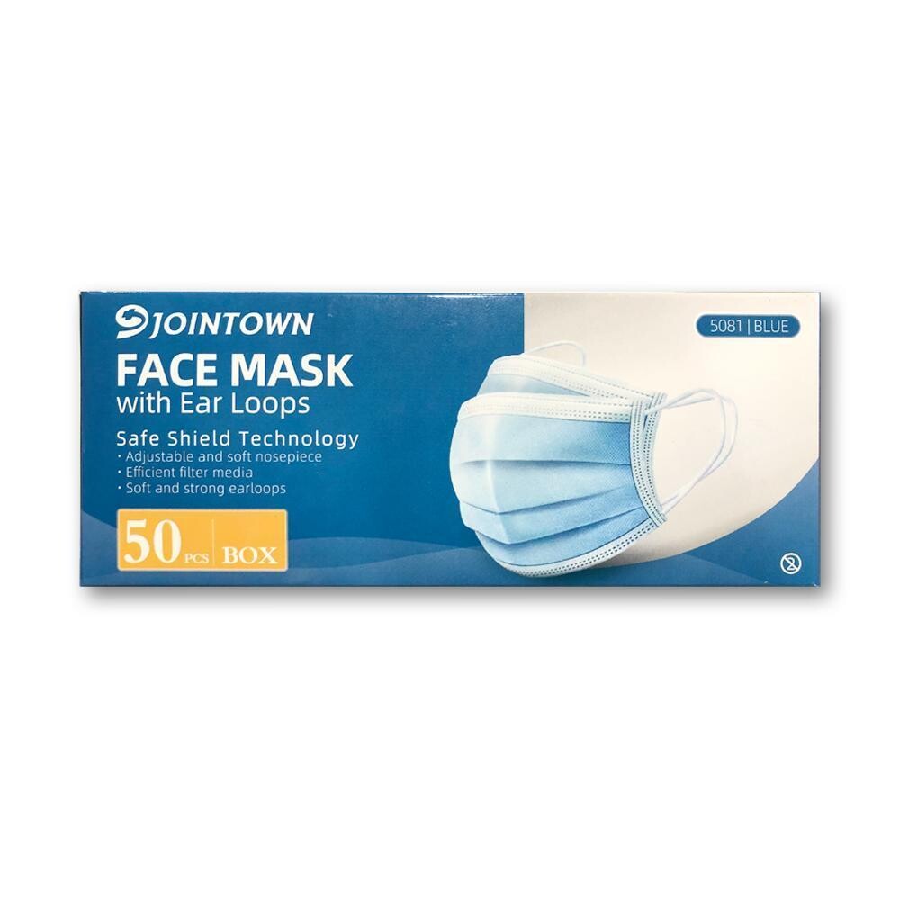 Face Mask with Ear Loops 3 layer blue 50 pc JOINTOWN