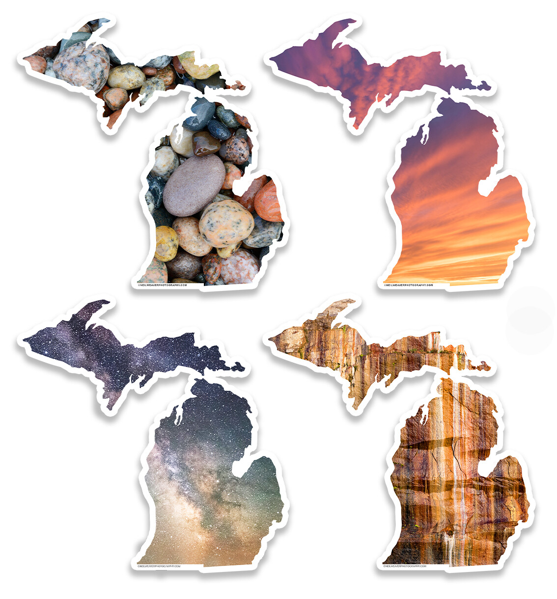 Set of 4 Michigan Stickers - Series 1