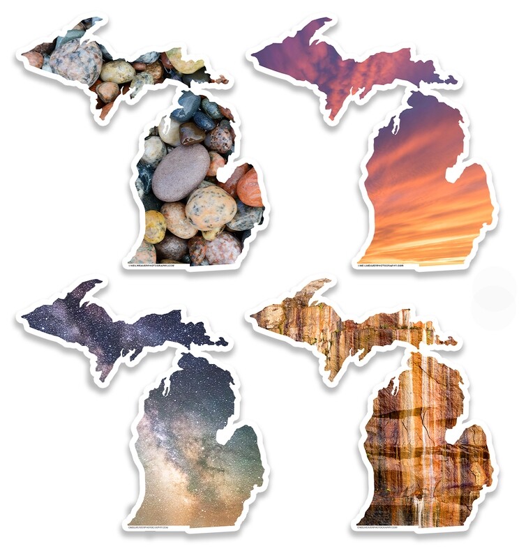 Set of 4 Michigan Stickers - Series 1