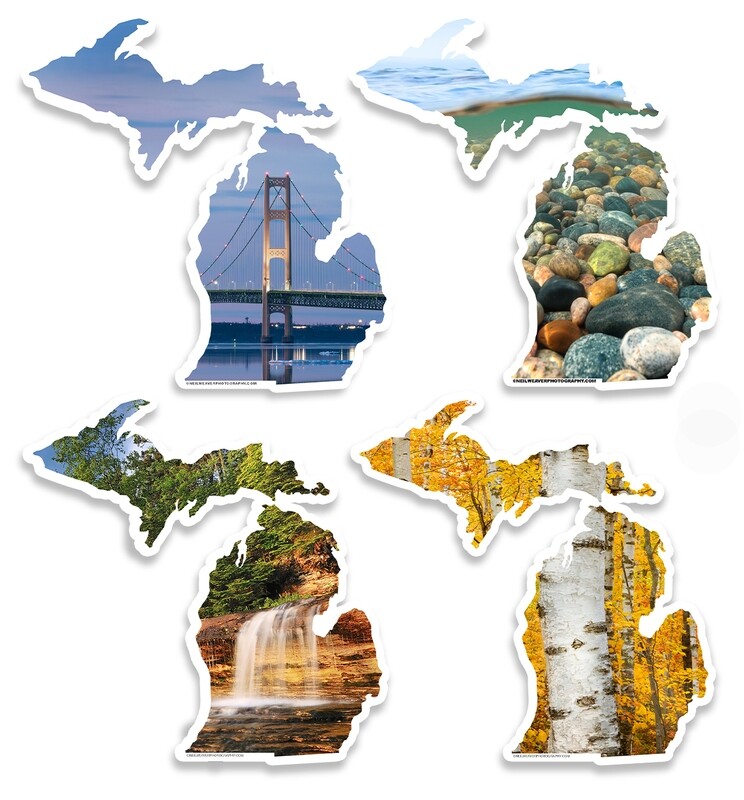 Set of 4 Michigan Stickers - Series 2