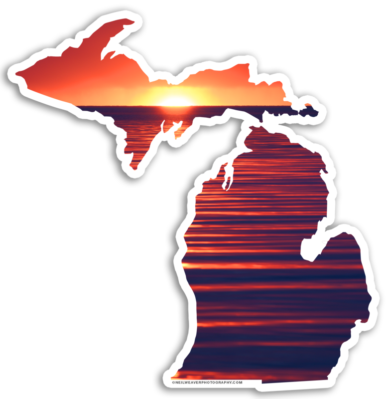 Michigan Sticker - Whitefish Bay Sunset