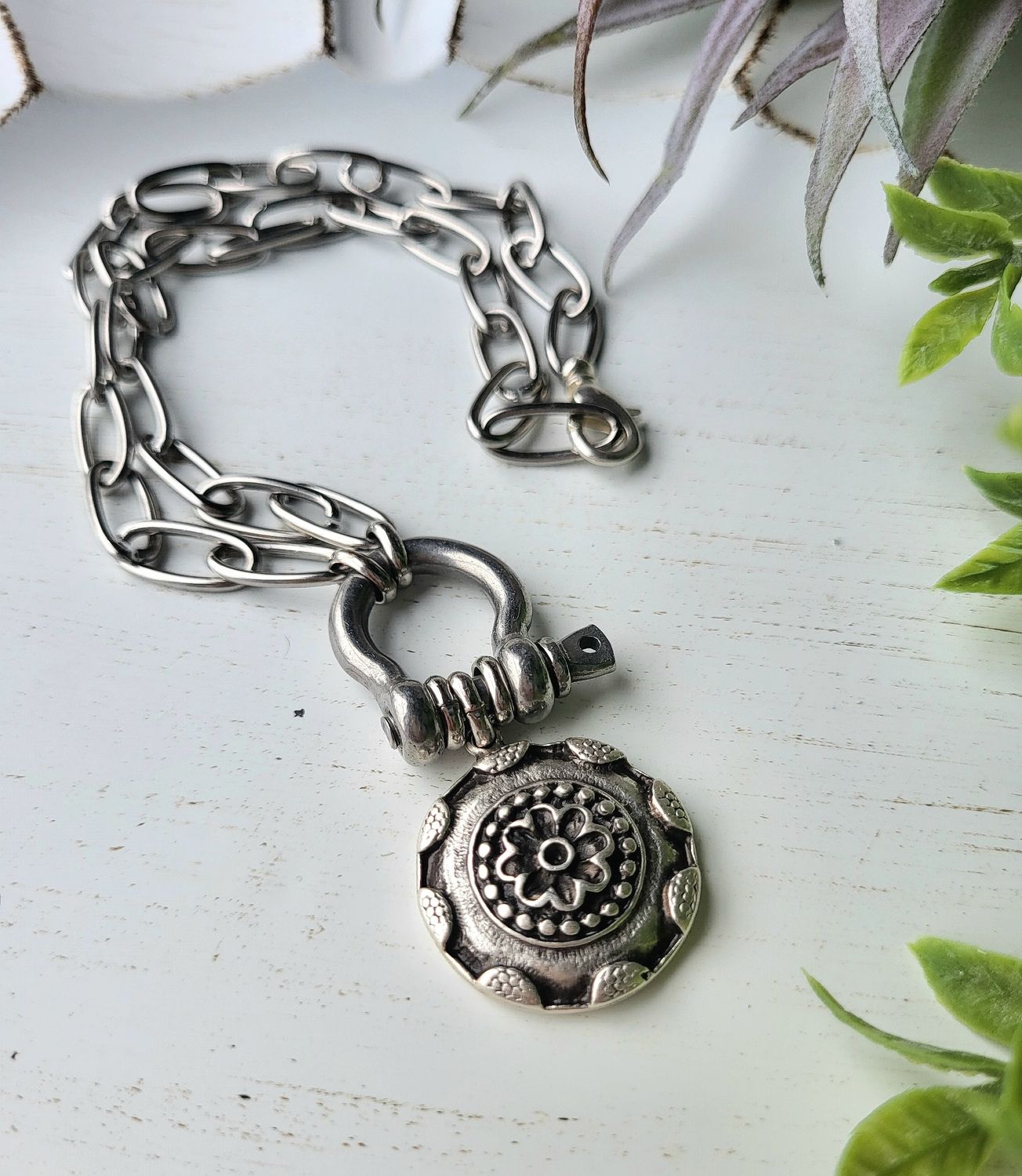 Stainless Steel Charm Necklace