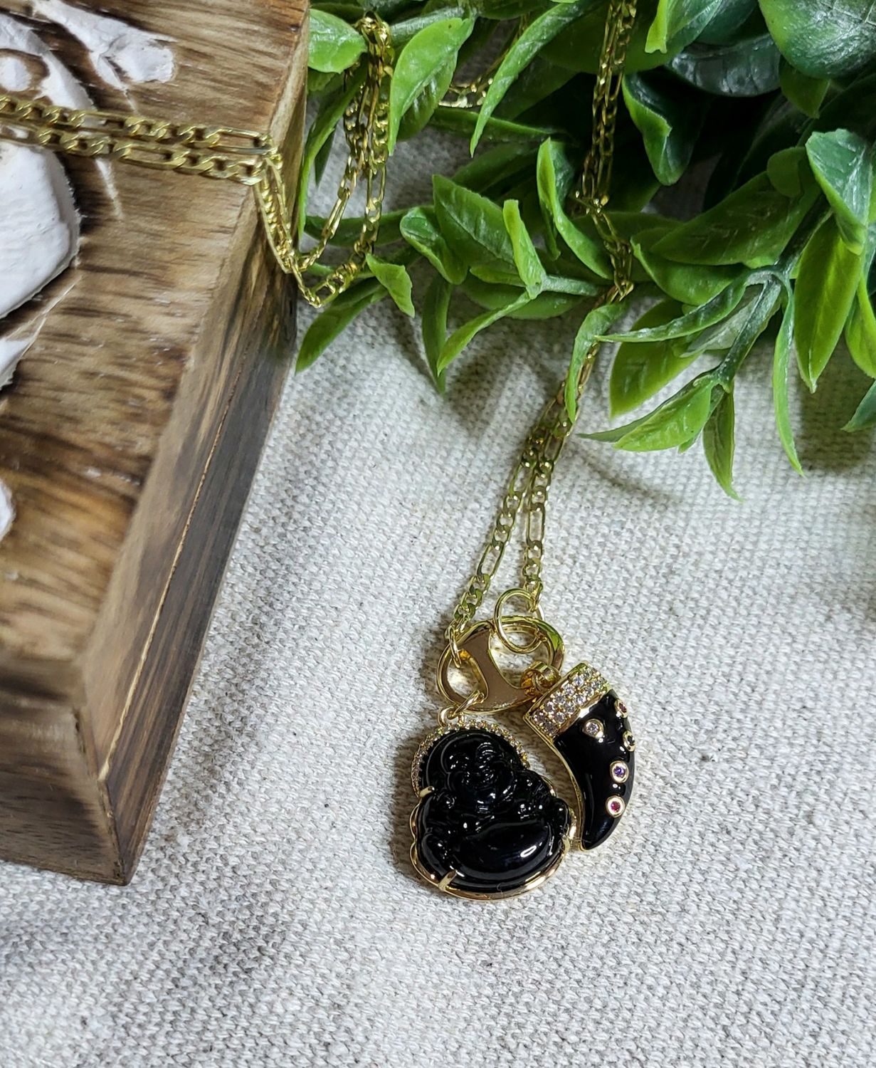Buddha and Horn necklace