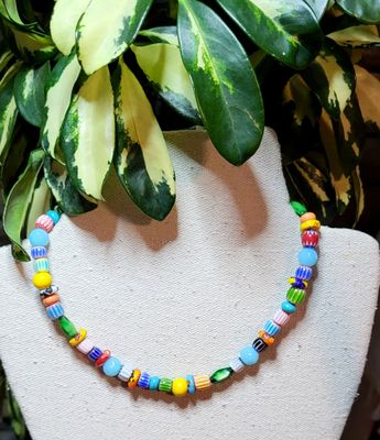 Colorful beaded choker