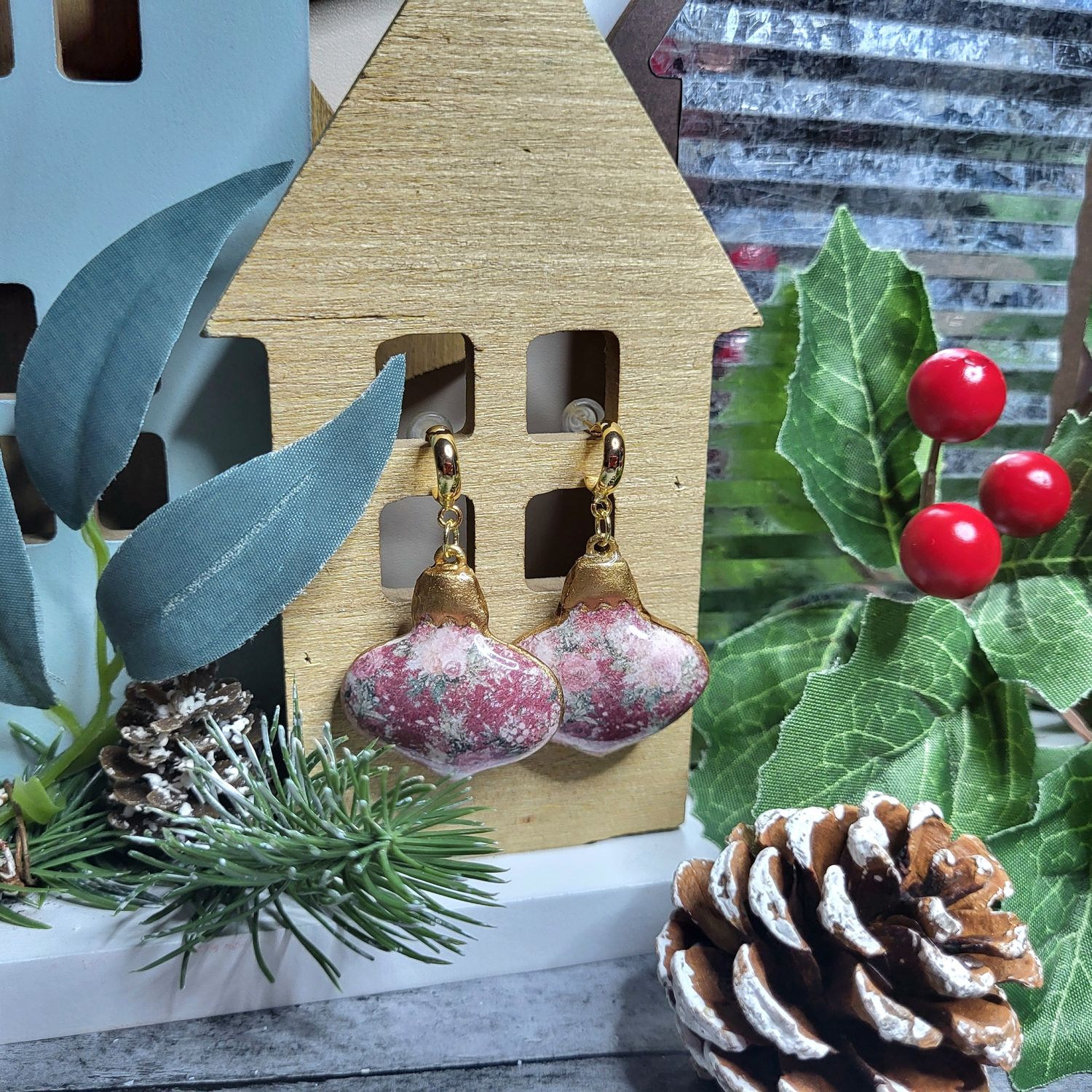 Christmas ornament earrings