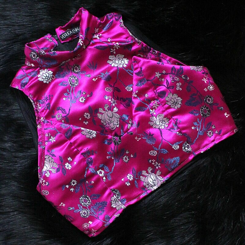 East Meets West Fuchsia Silk Brocade Matching Set