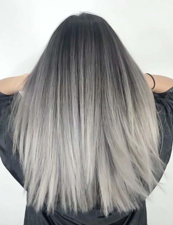 Extensii ombre Gri drepte