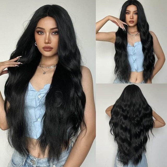 Peruca NEAGRA (80 cm)