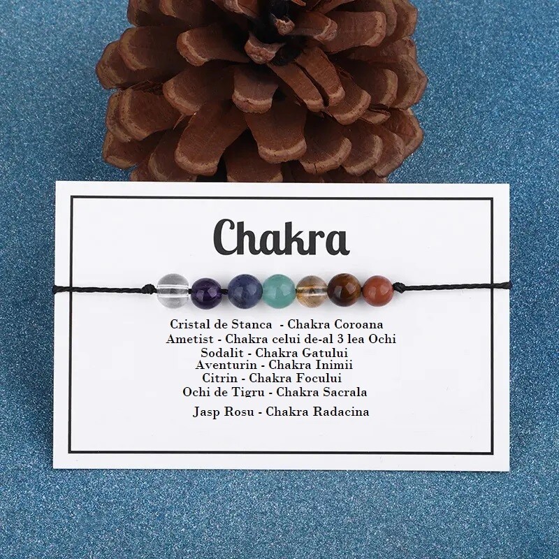 Bratara 7 CHAKRE cristaloterapie, tip snur
