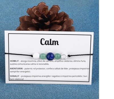 Bratara LINISTE cristaloterapie 5 cristale, tip snur Bratara LINISTE cristaloterapie 5 cristale, tip snur