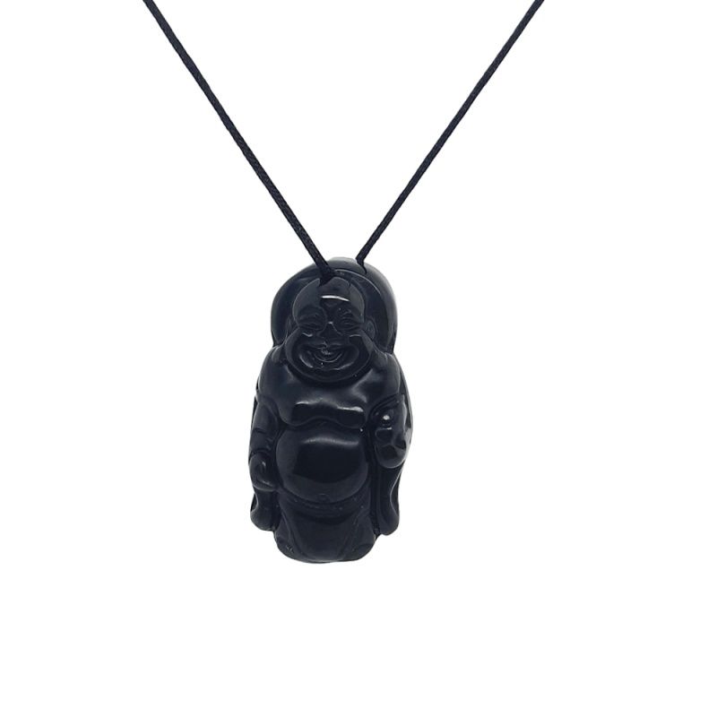 Pandantiv Obsidian Negru Buddha