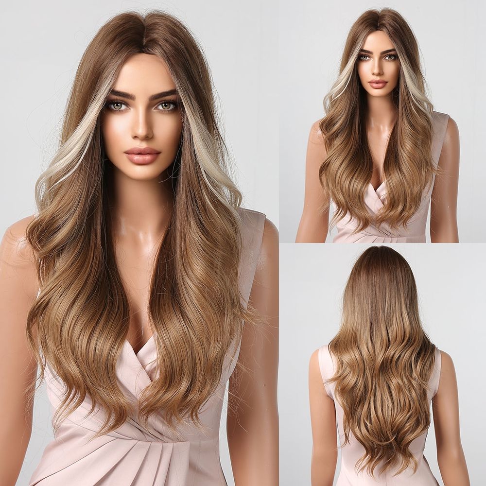 Peruca saten cu suvite blonde 