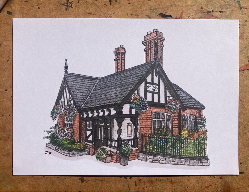 Blessington Basin Lodge House Print - A5