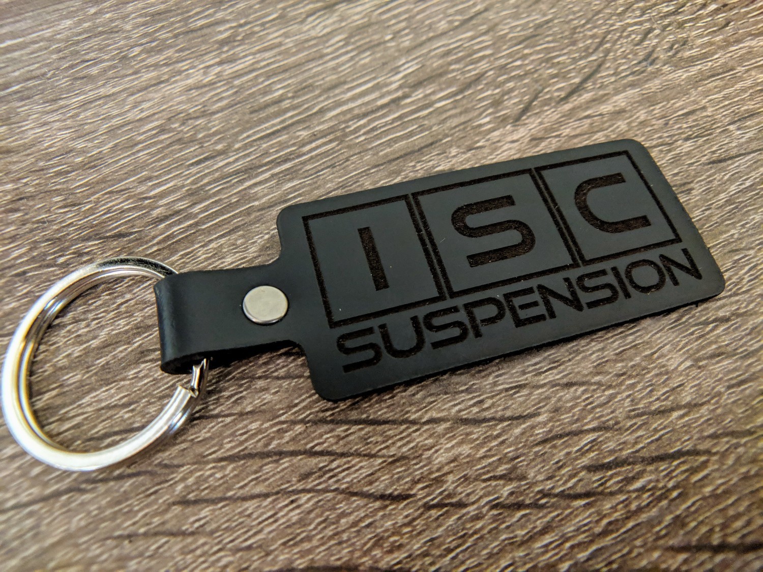 Small batch ISC leather keychain