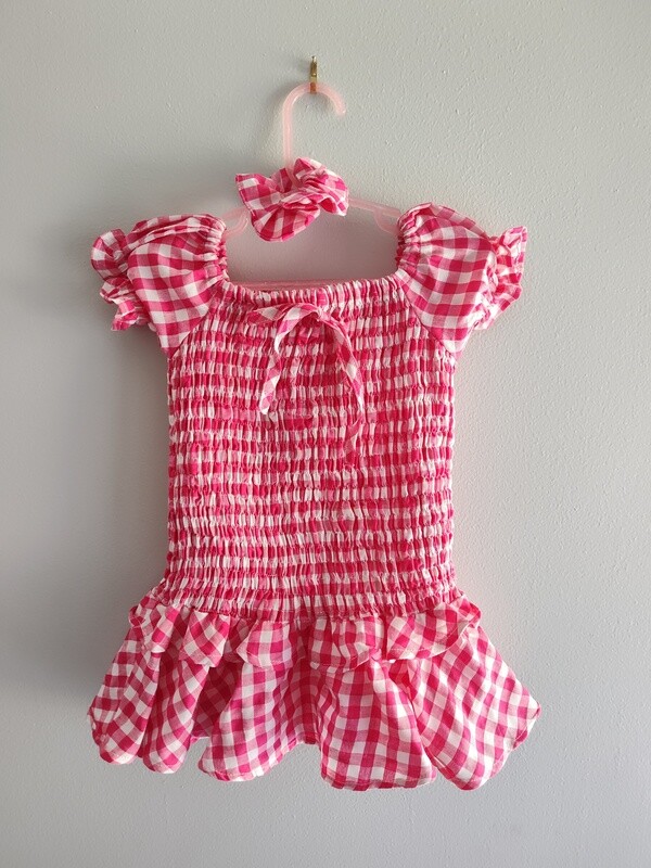 Nothing But Amore Baby Doll Dress - Pink Gingham
