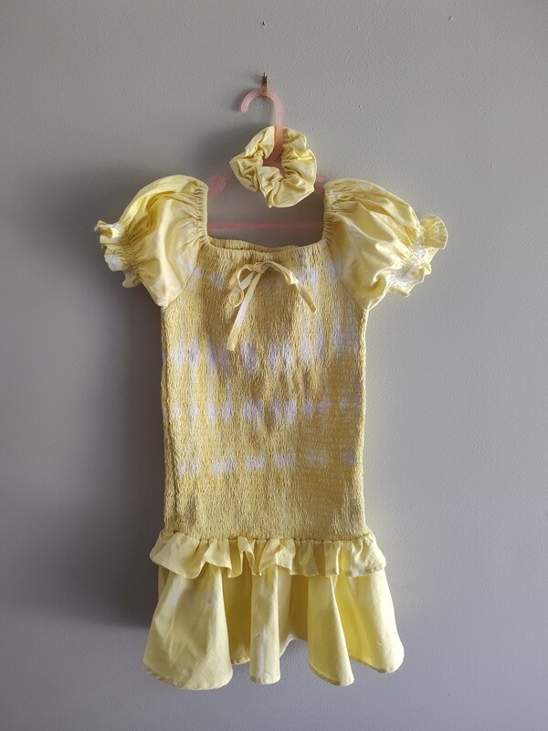 Nothing But Amore Baby Doll Dress - Yellow Tie Dye