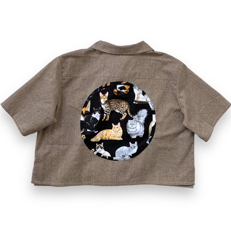 Short Hawaii Style Shirt Female Size L