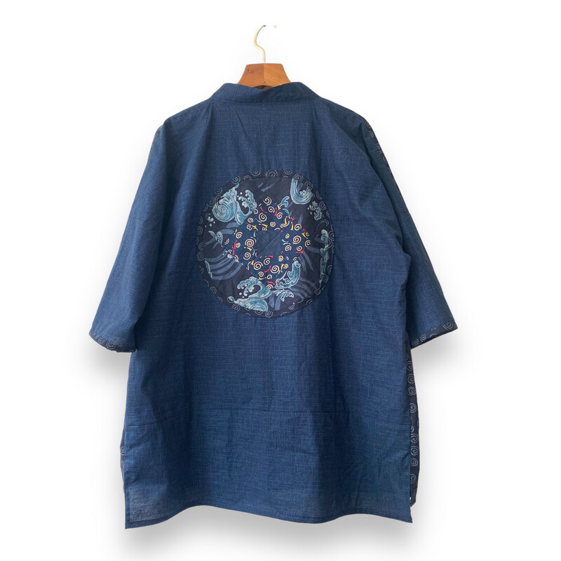 Kimono Style Outer With Three Quarter Sleeves - Cotton