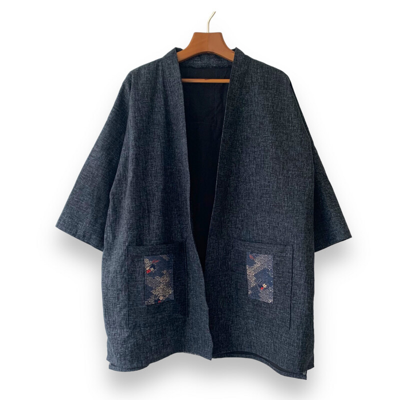 Kimono Style Outer With Three Quarter Sleeves - Cotton