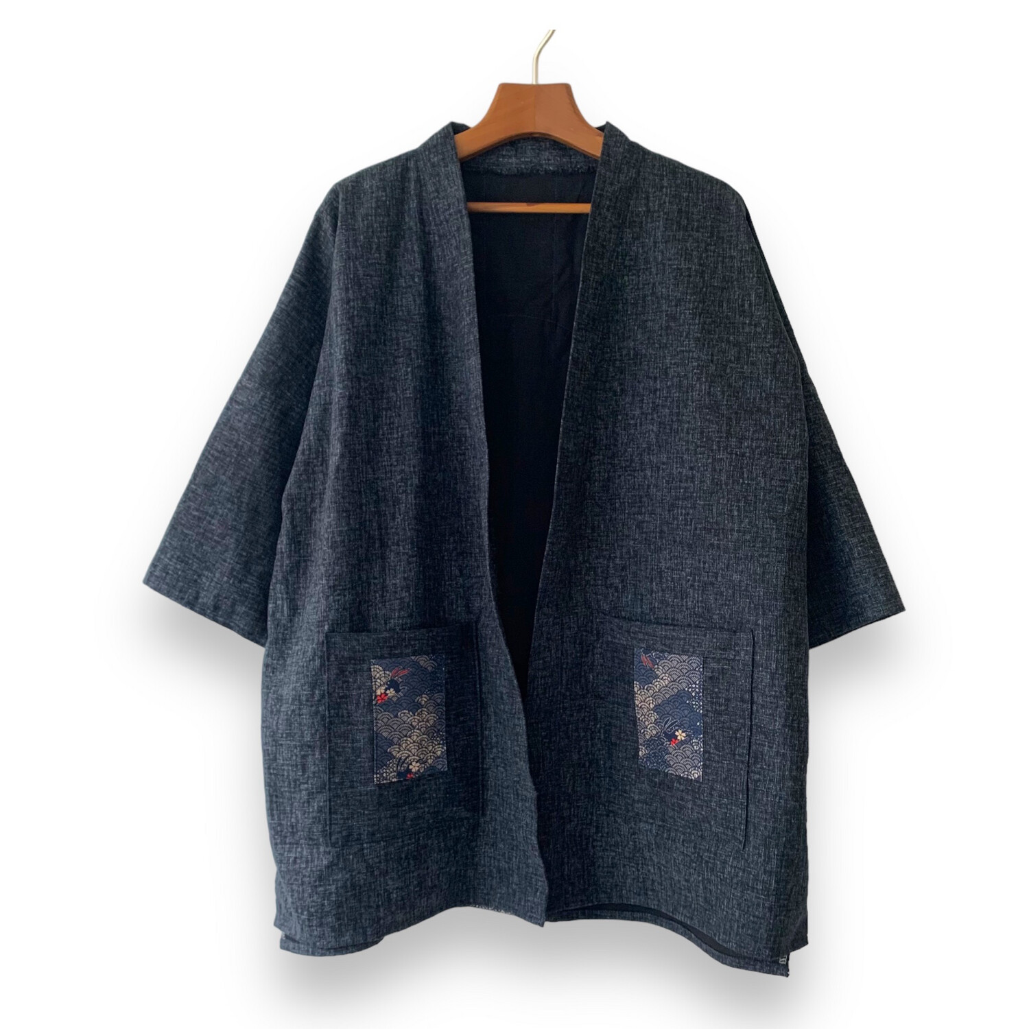 Kimono Style Outer With Three Quarter Sleeves - Cotton