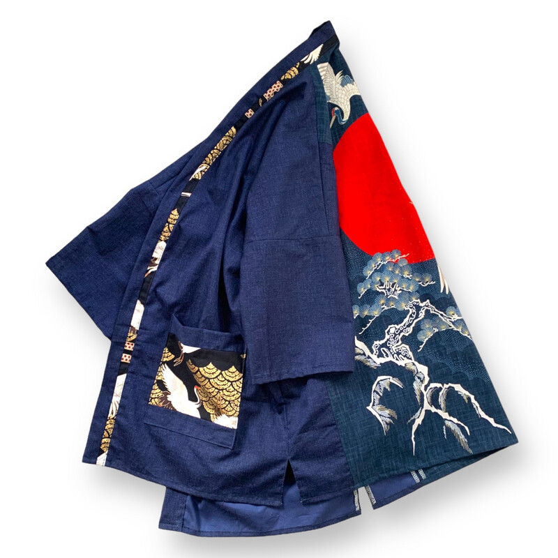 Kimono Style Outer With Three Quarter Sleeves - Cotton
