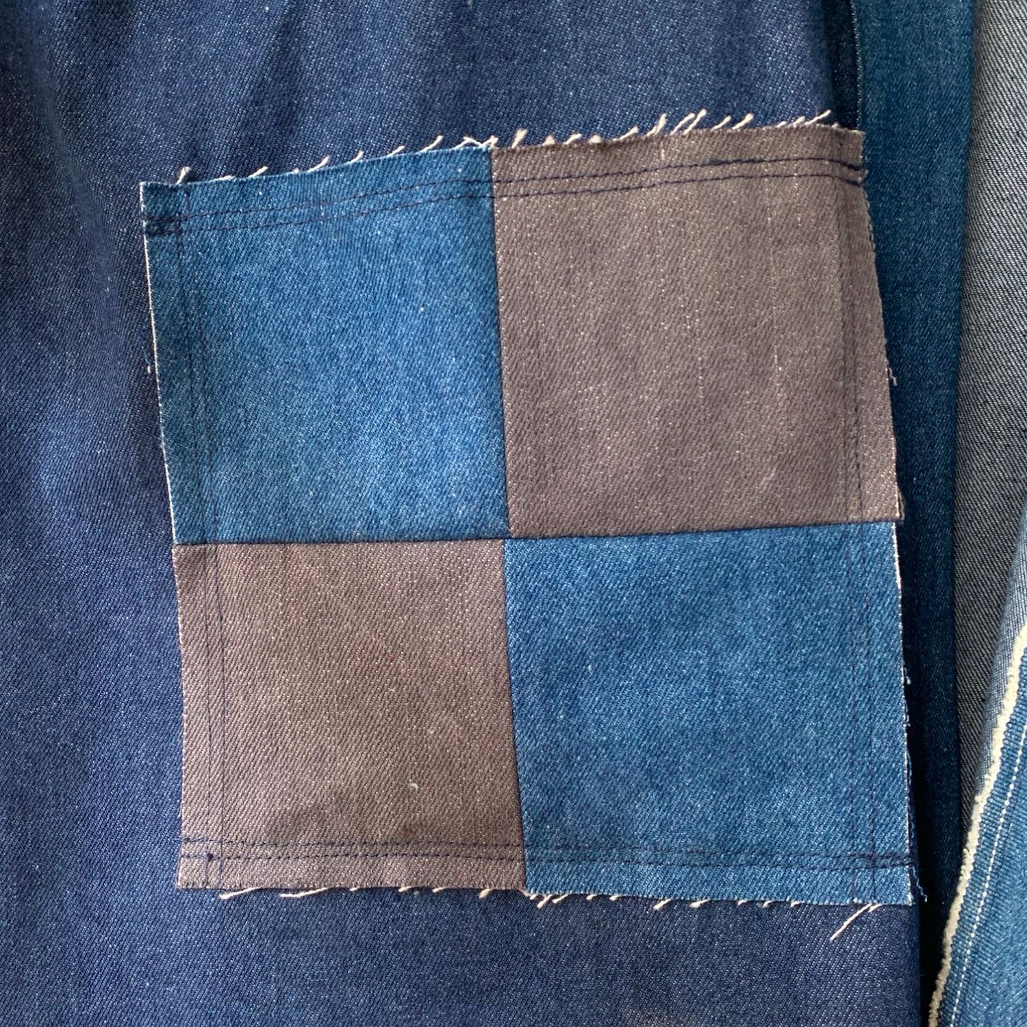 Kimono Style Outer With Three Quarter Sleeves - Denim