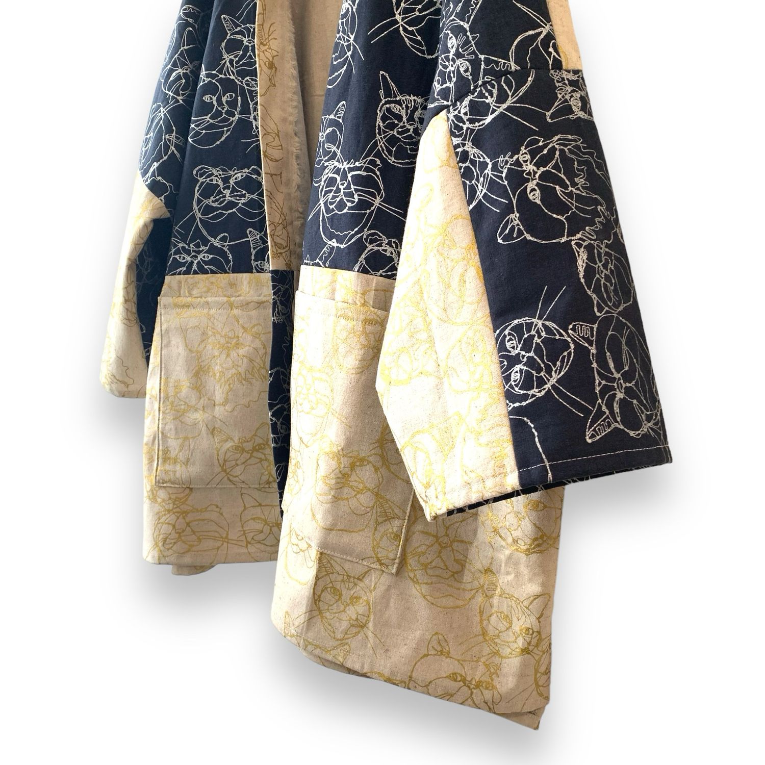Kimono Style Outer With Three Quarter Sleeves - Cotton
