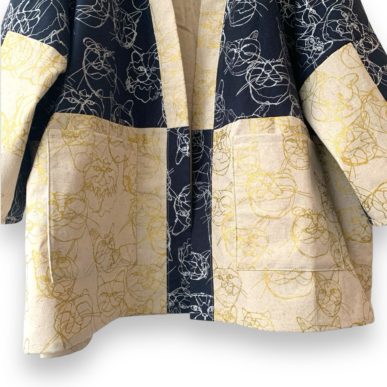 Kimono Style Outer With Three Quarter Sleeves - Cotton