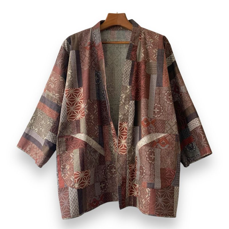 Kimono Style Outer With Three Quarter Sleeves - Cotton