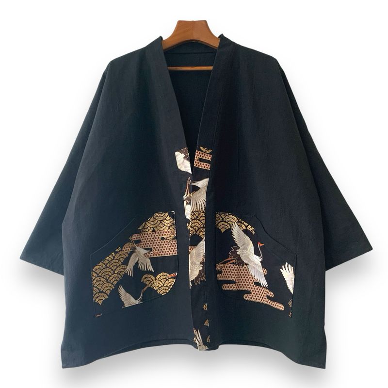 Kimono Style Outer With Three Quarter Sleeves - Cotton