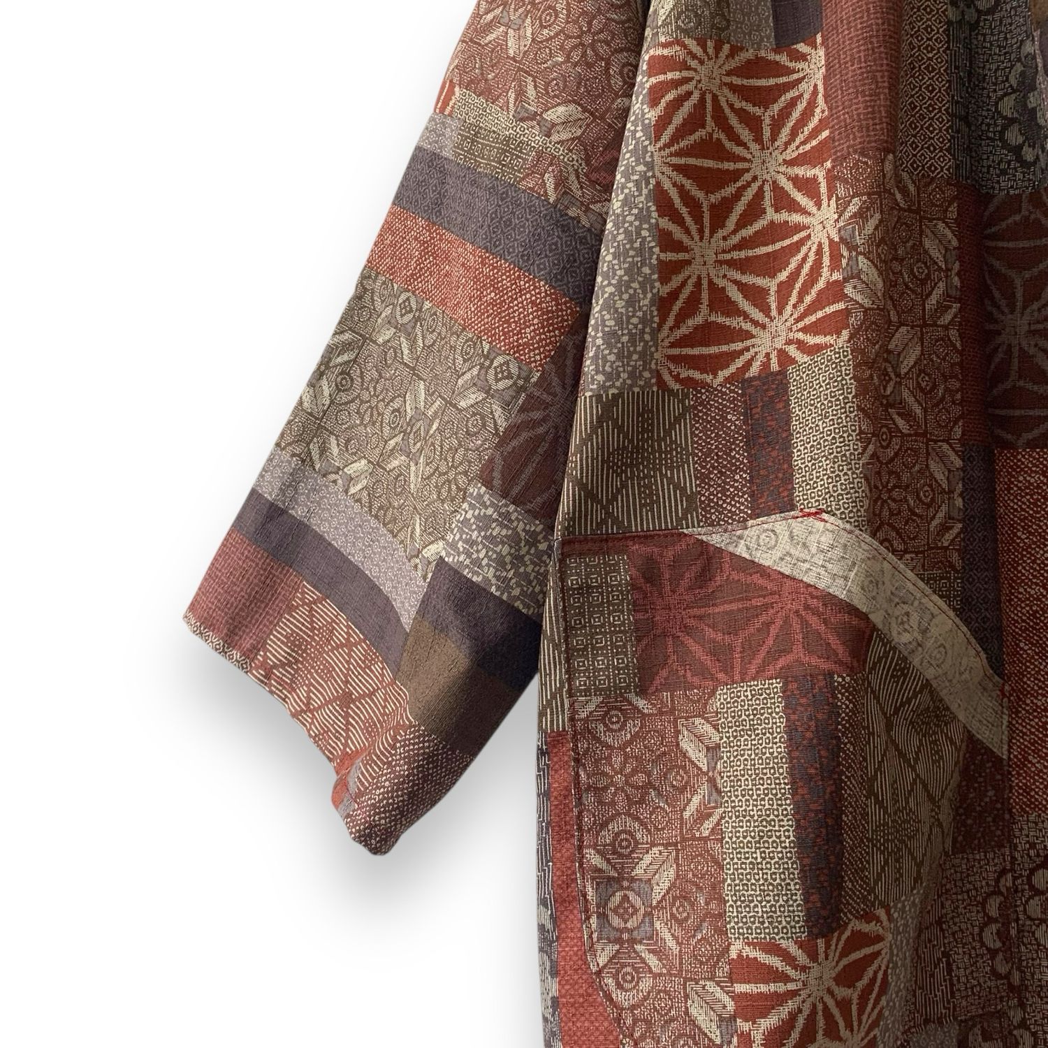 Kimono Style Outer With Three Quarter Sleeves - Cotton