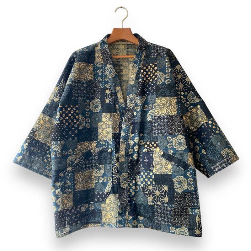 Kimono Style Outer With Three Quarter Sleeves - Cotton