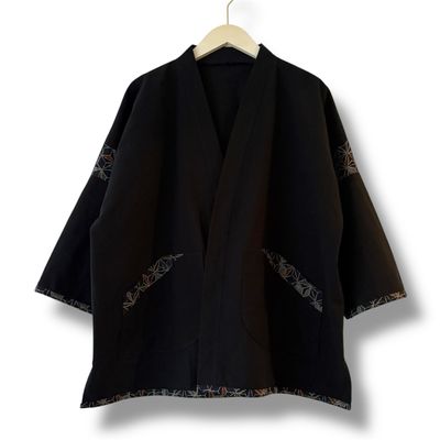 Kimono Style Outer With Three Quarter Sleeves - Cotton
