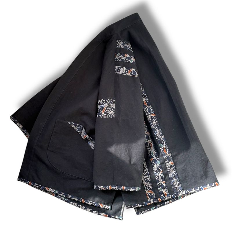 Kimono Style Outer With Three Quarter Sleeves - Cotton