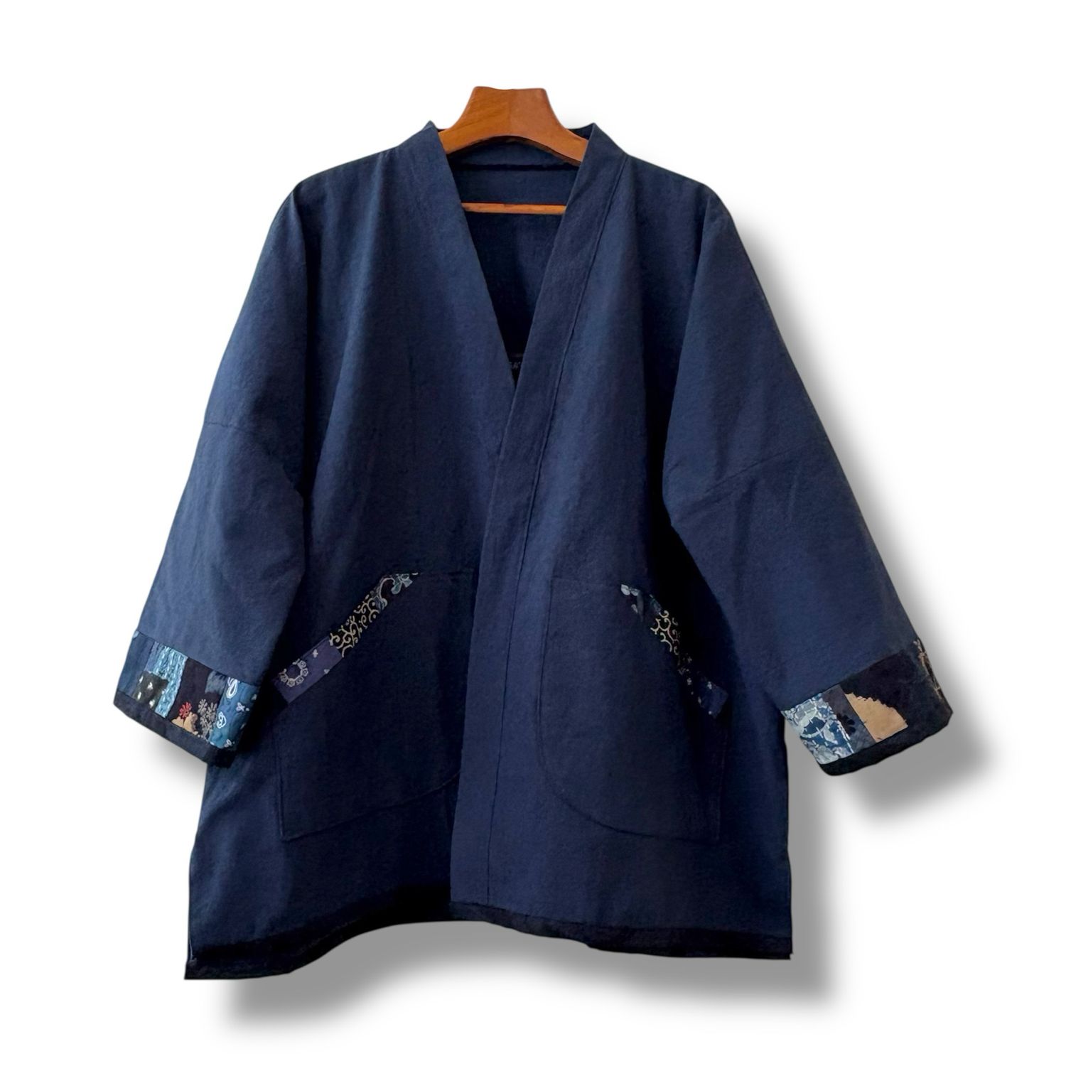 Kimono Style Outer With Three Quarter Sleeves - Cotton