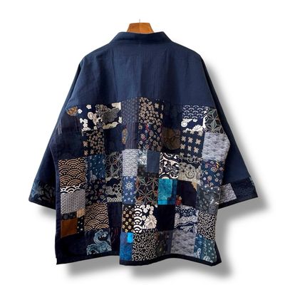 Kimono Style Outer With Three Quarter Sleeves - Cotton