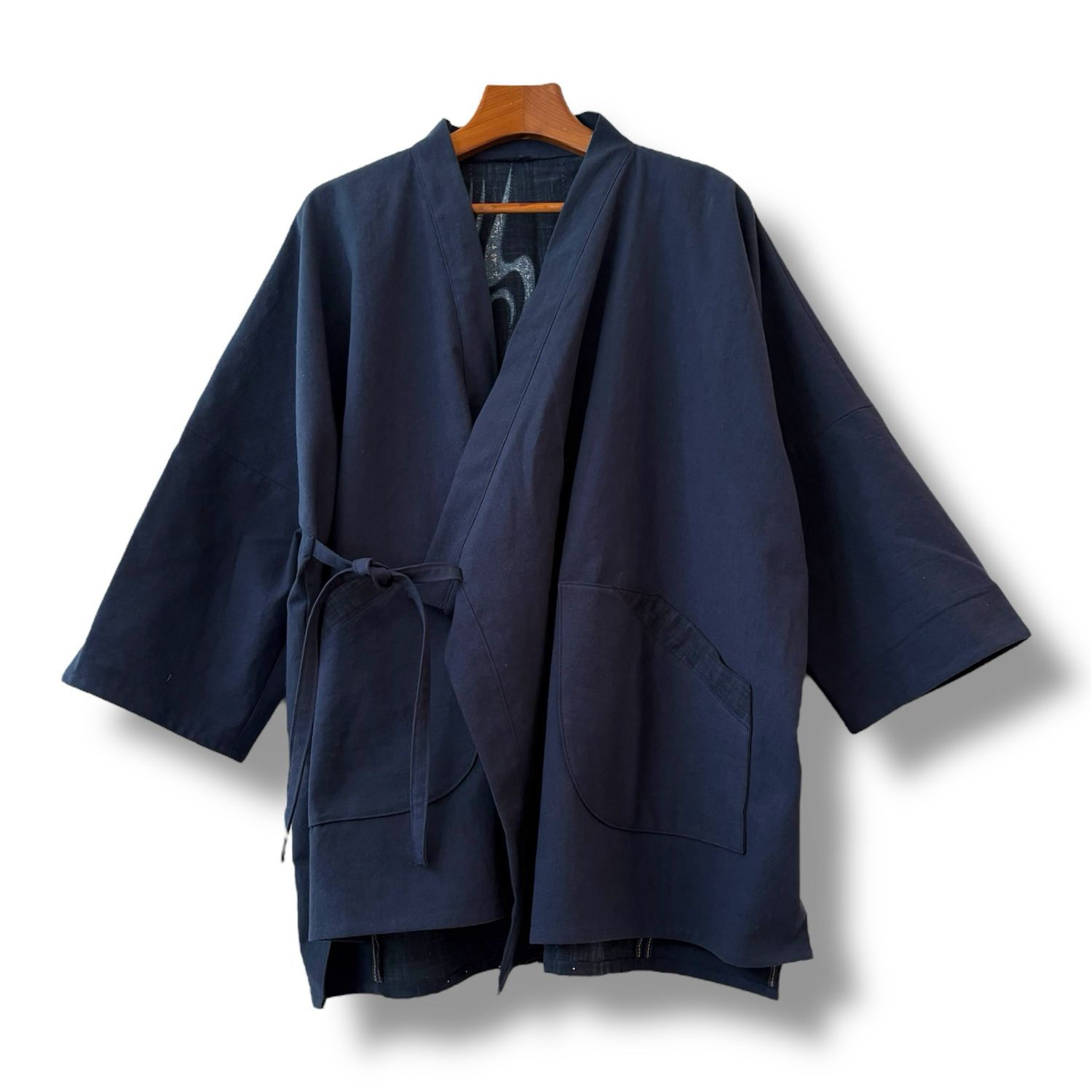 New Kimono Style Outer With Three Quarter Sleeves - Cotton