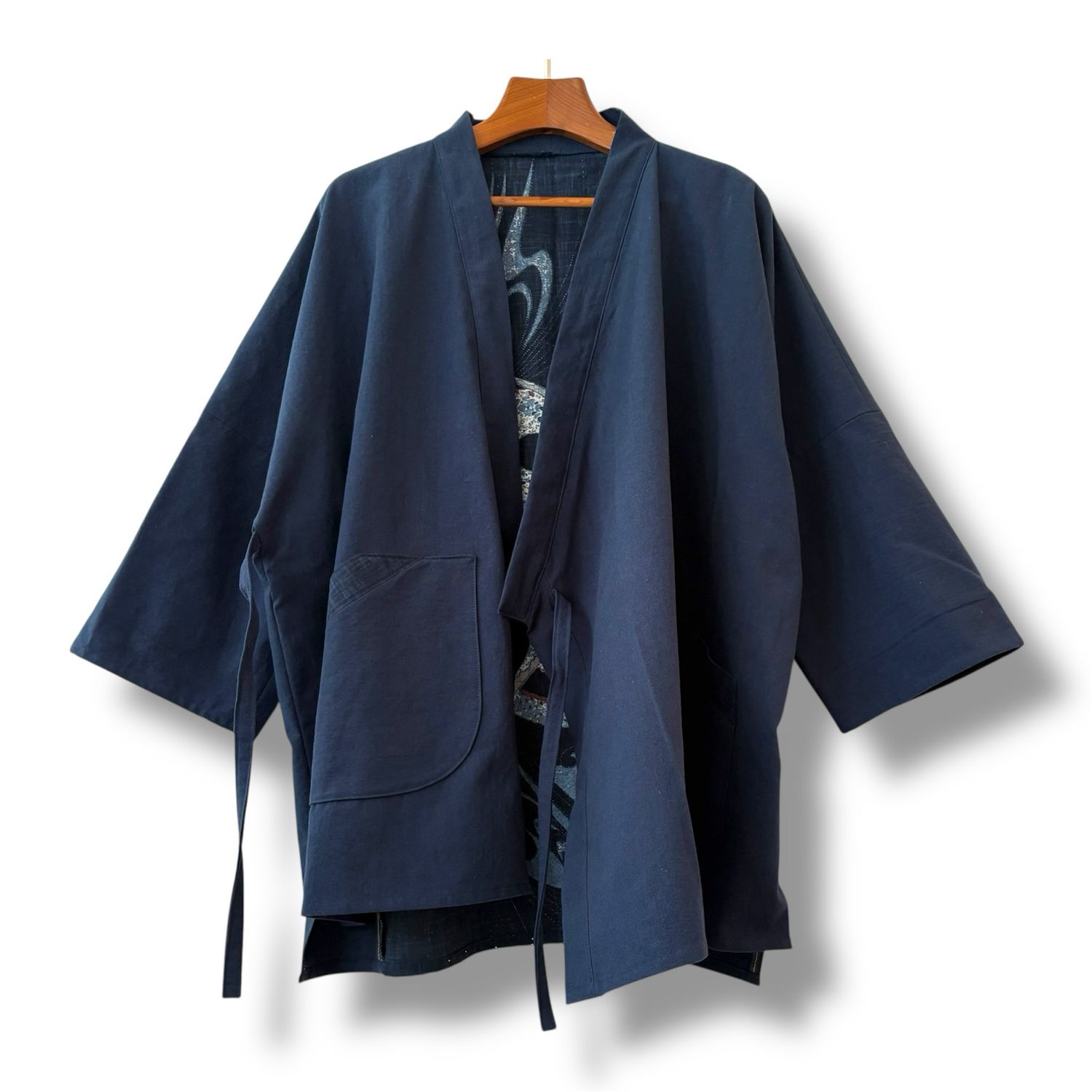 New Kimono Style Outer With Three Quarter Sleeves - Cotton
